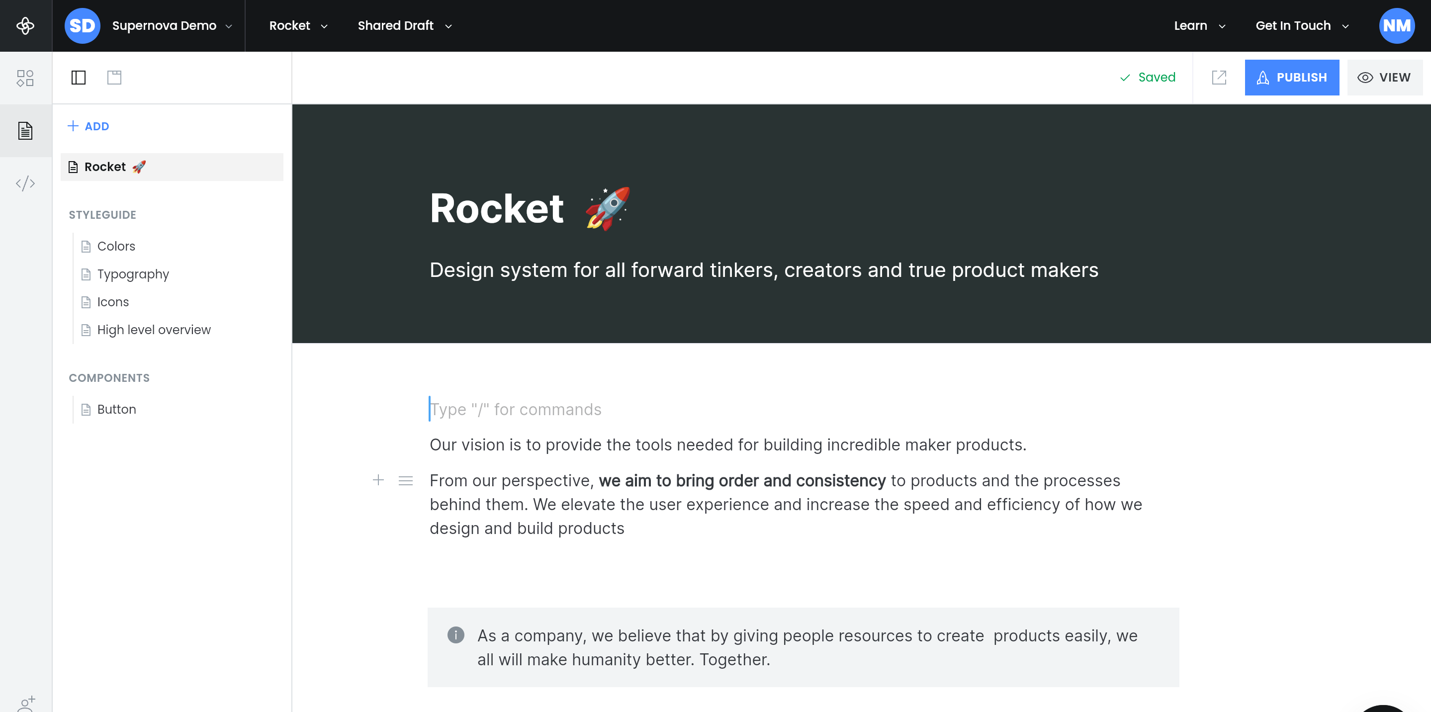 Image showing Figma design system documentation with Supernova.