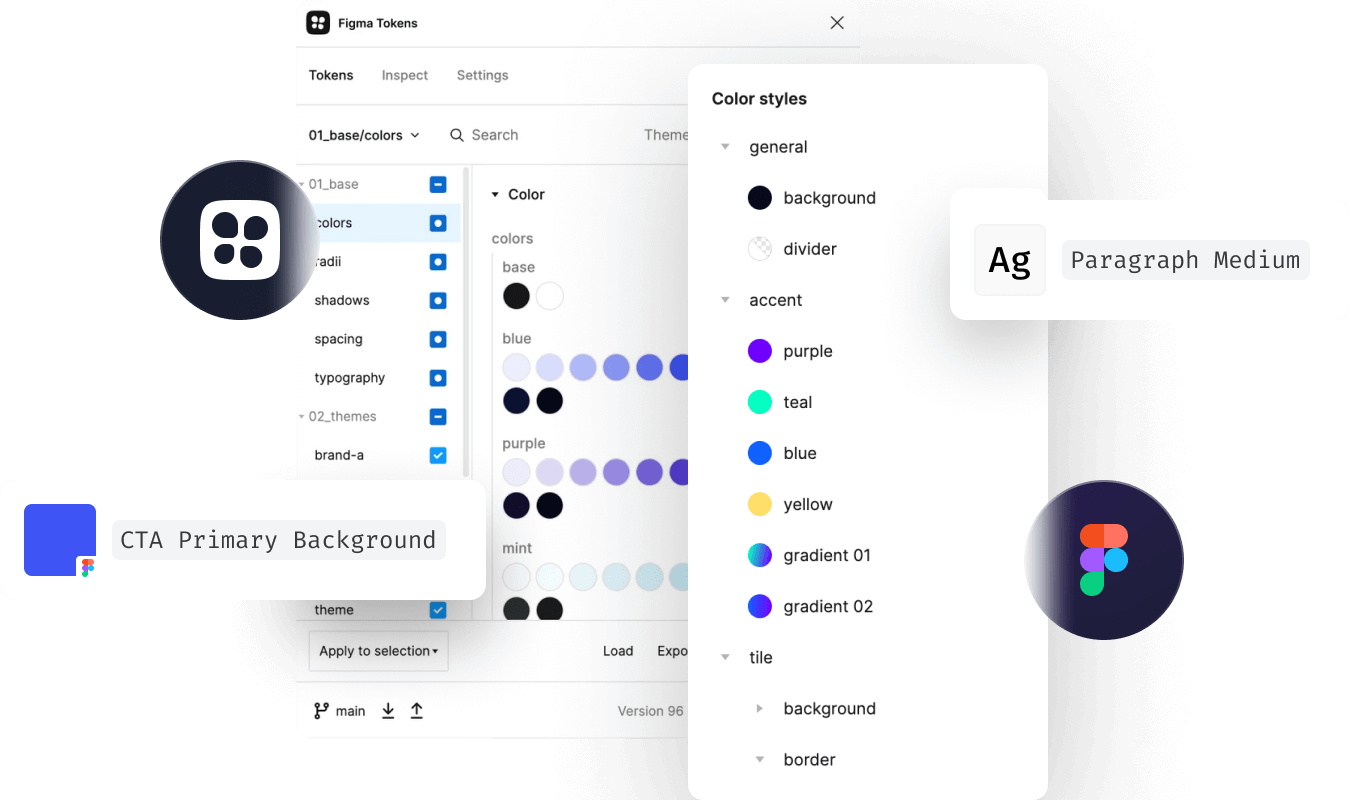 Image showing Supernova's integration with Tokens Studio.